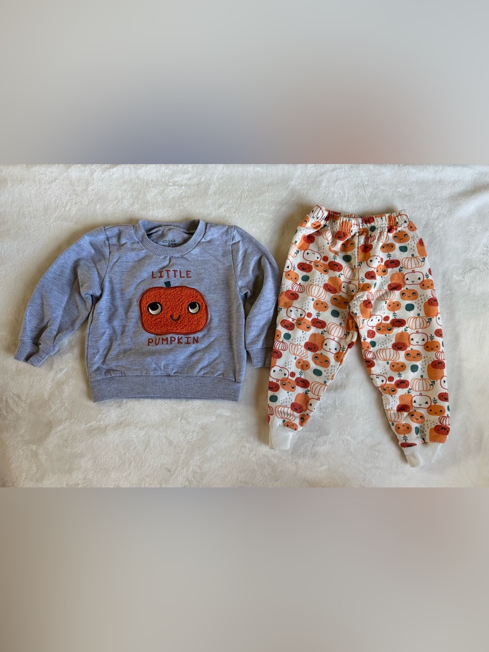 Chick Pea Halloween Little Pumpkin Sweatshirt and Pants Set Boy or Girl